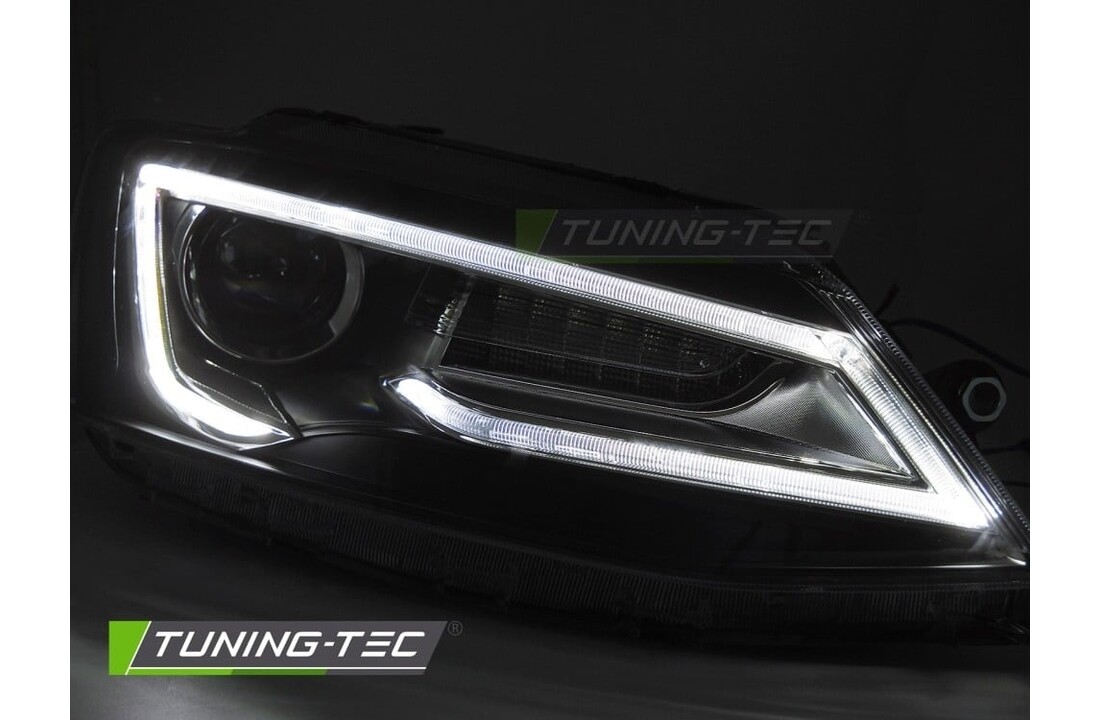 Koplampen Tube Light Zwart geschikt voor VW Jetta VI 11-18