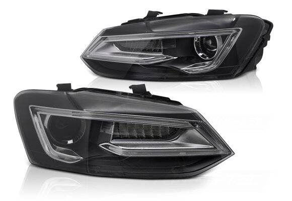 Koplampen Zwart LED geschikt voor VW Polo V 09-17