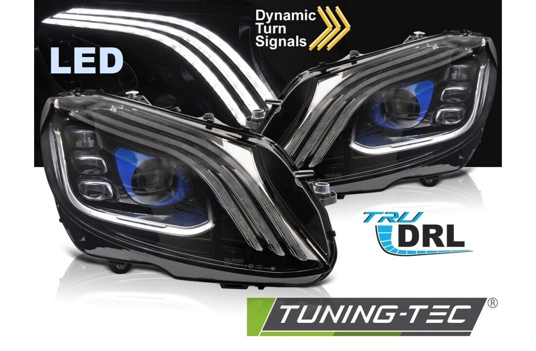 Full LED Koplampen Zwart geschikt voor Mercedes W205 14-21
