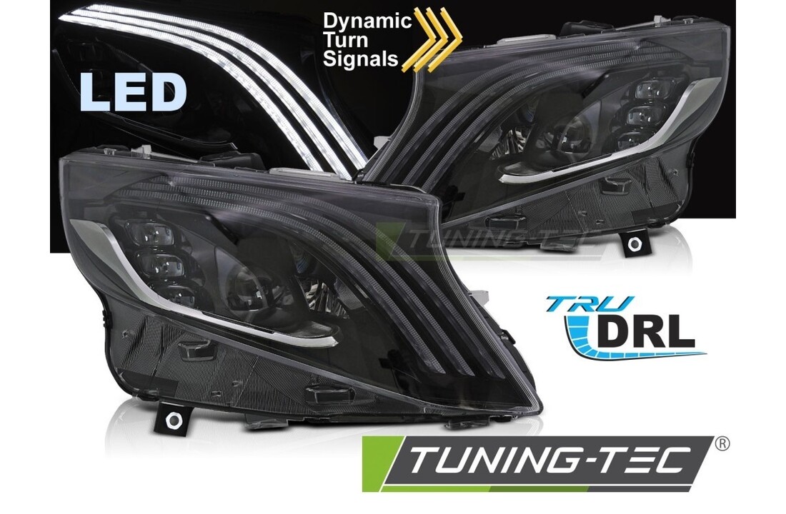 Koplampen LED ZWART geschikt voor MERCEDES V-KLASSE / VITO W447 14-23