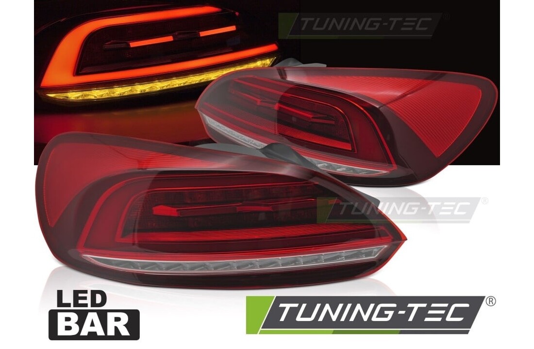 Achterlichten LED BAR Rood geschikt voor VW Scirocco III (08-14)