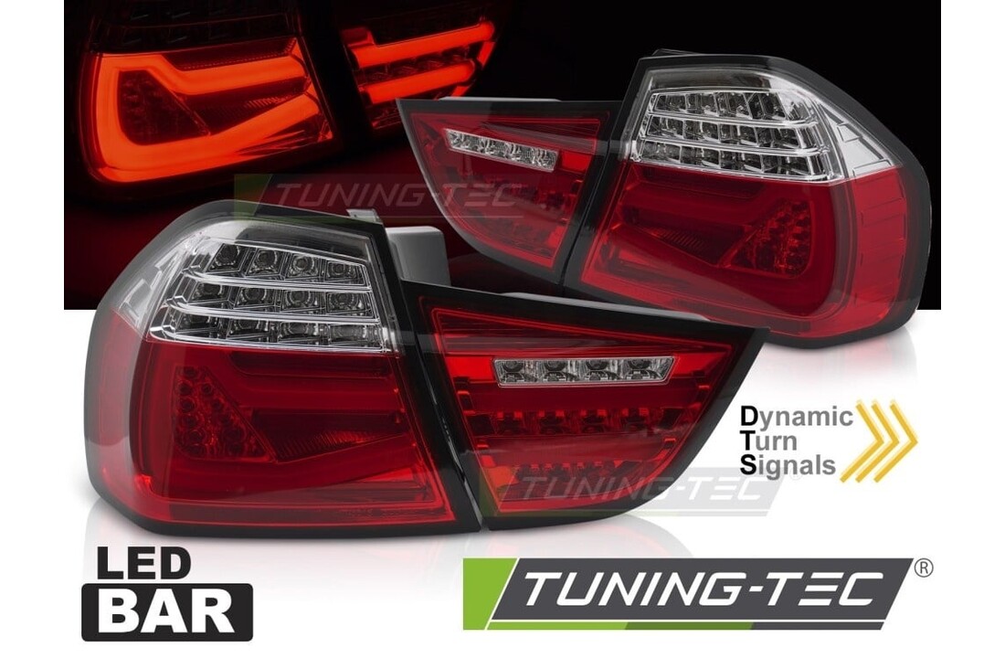 Achterlichten LED BAR Rood Wit Sequentieel geschikt voor BMW E90 09-11