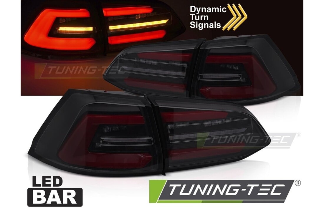 LED Achterlichten Zwart Smoke Dynamisch Rood geschikt voor VW Golf 7 Variant 13-17