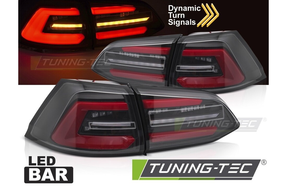 LED Achterlichten Zwart/Rood Dynamisch geschikt voor VW Golf 7 Variant (13-17)