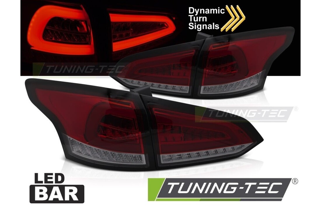 Achterlichten LED Rood Smoke Dynamisch geschikt voor Ford Focus MK3 Stationwagon 11-18