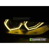 Koplampen Angel Eyes Gele LED DRL Zwart geschikt voor BMW F30/F31 11-15