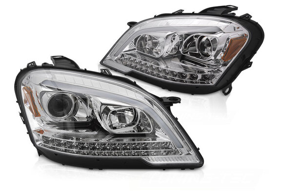 Koplampen Tube Light Chroom Sequentieel geschikt voor Mercedes W164 ML (09-11)