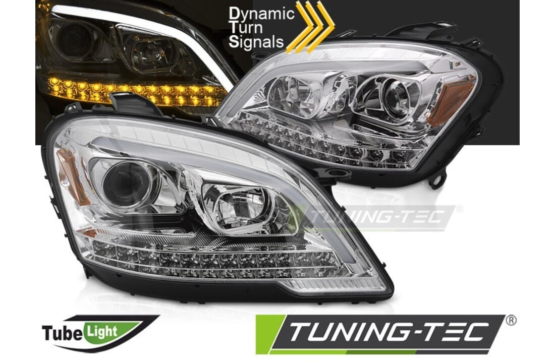 Koplampen Tube Light Chroom Sequentieel geschikt voor Mercedes W164 ML (09-11)