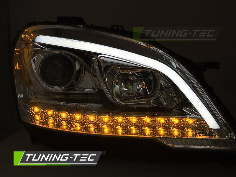 Koplampen Tube Light Chroom Sequentieel geschikt voor Mercedes W164 ML (09-11)