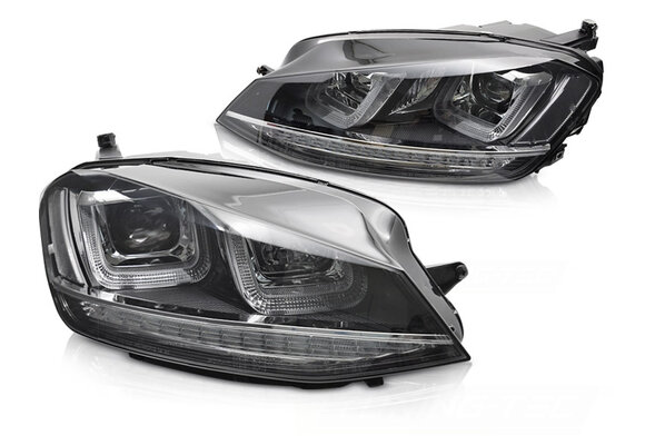 Koplampen geschikt voor VW Golf 7 hatchback/station 2013-2017 zwart/chrome