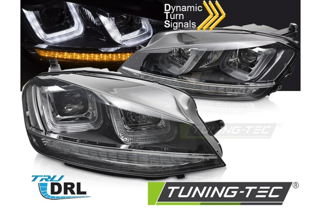 Koplampen geschikt voor VW Golf 7 hatchback/station 2013-2017 zwart/chrome