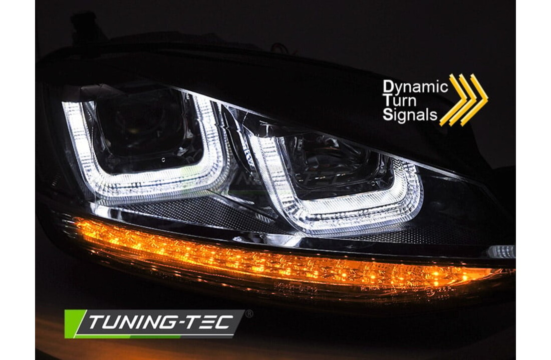 Koplampen geschikt voor VW Golf 7 hatchback/station 2013-2017 zwart/chrome