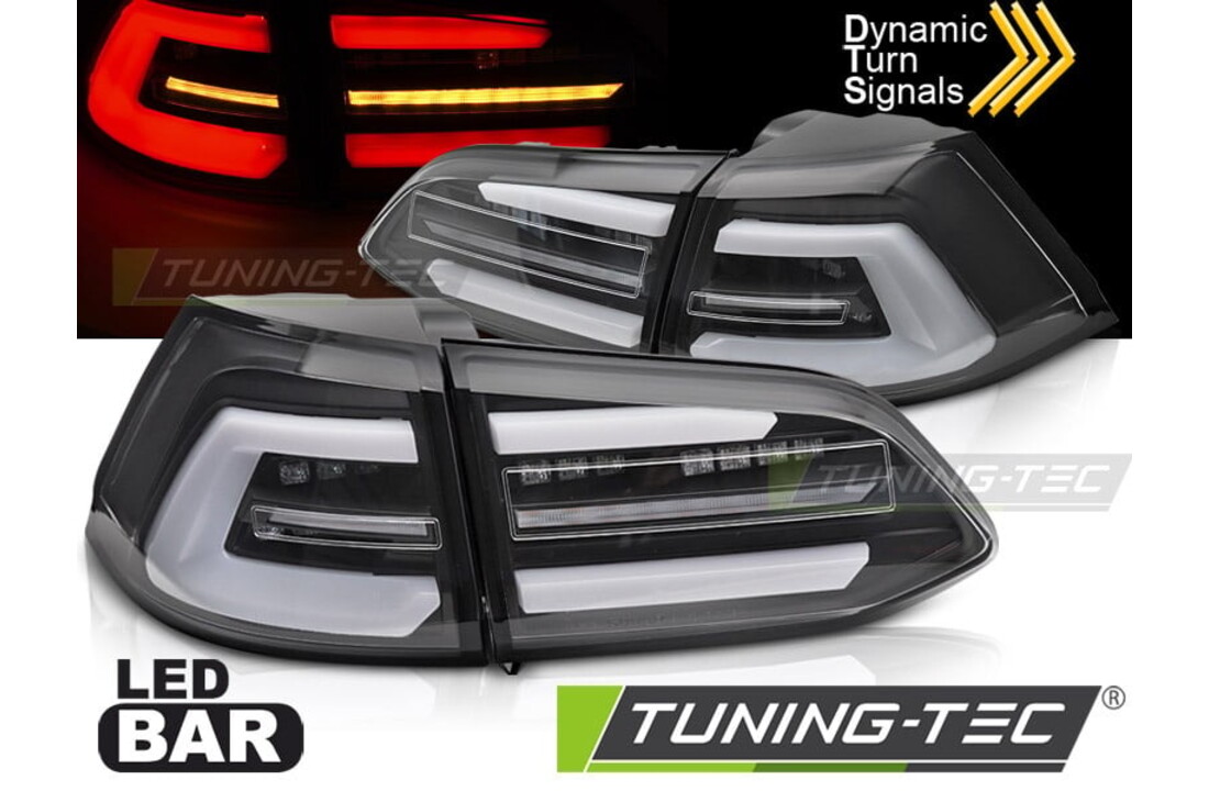 LED Achterlichten Zwart Sequentieel geschikt voor VW Golf 7 Variant 2017-2019