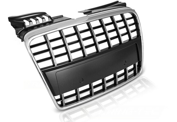 Grille geschikt voor  AUDI A4 B7 04-08 SEDAN AVANT SPORT CHROOM ZWART
