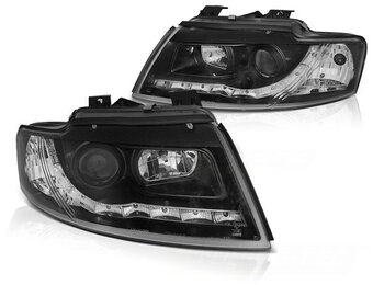 Koplampen met parkeerlicht geschikt voor Audi A4 B6 Cabrio 02-06 – zwart