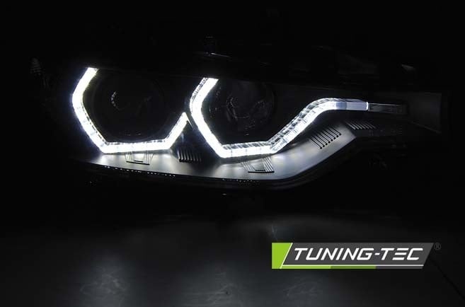 Koplampen Xenon geschikt voor BMW F30/F31 10.11–05.15 Angel Eyes zwart