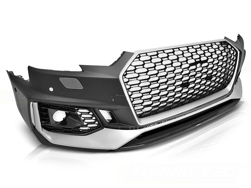 Tuning bumper geschikt voor AUDI A4 B9 08.15-19 ZILVER ZWART PDC