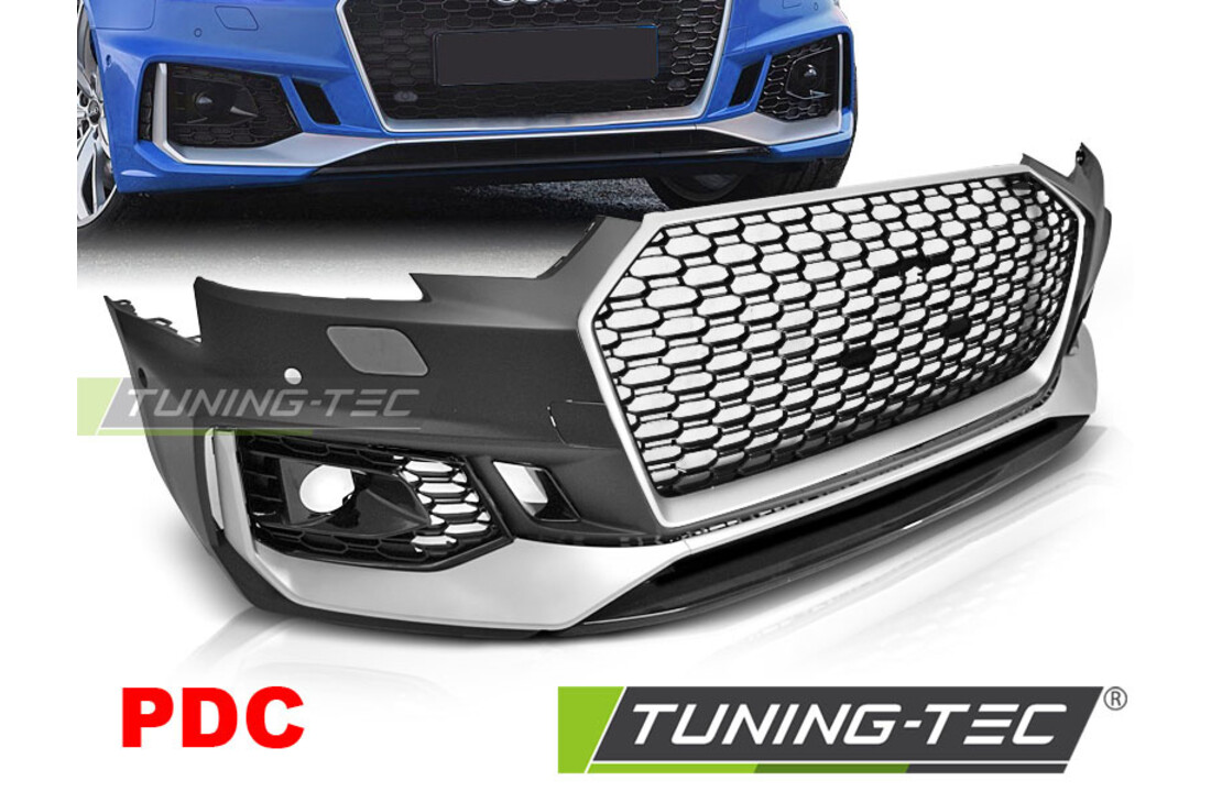 Tuning bumper AUDI A4 B9 08.15-19 ZILVER ZWART PDC