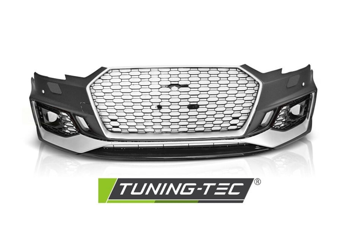 Tuning bumper AUDI A4 B9 08.15-19 ZILVER ZWART PDC