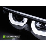 Koplampen dual halo rims geschikt voor BMW E38 94-01 Angel Eyes 3D zwart