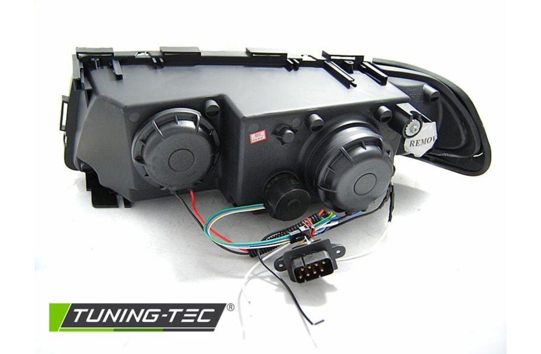 Koplampen dual halo rims geschikt voor BMW E38 94-01 Angel Eyes 3D zwart