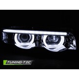 Koplampen dual halo rims geschikt voor BMW E38 94-01 Angel Eyes 3D chroom