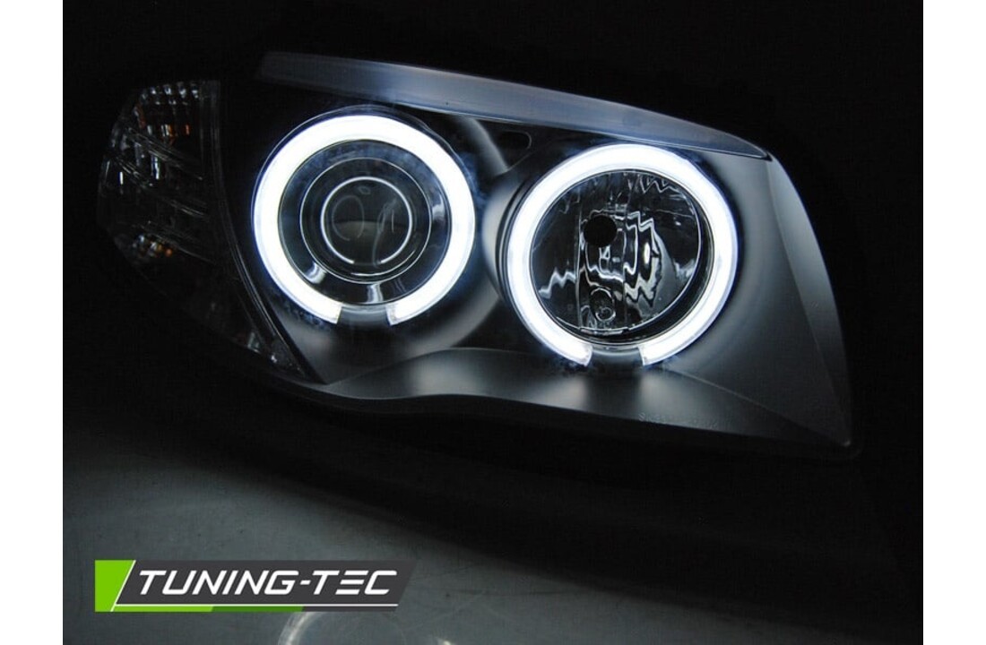Koplampen dual halo rims geschikt voor BMW 1 E87/E81/82/88 04-11 Angel Eyes CCFL zwart