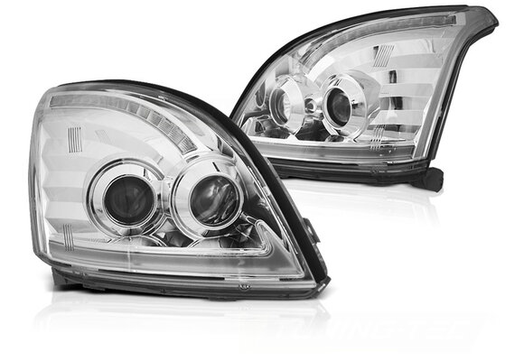 Koplampen met parkeerlicht geschikt voor Toyota Land Cruiser 120 03-09 chroom