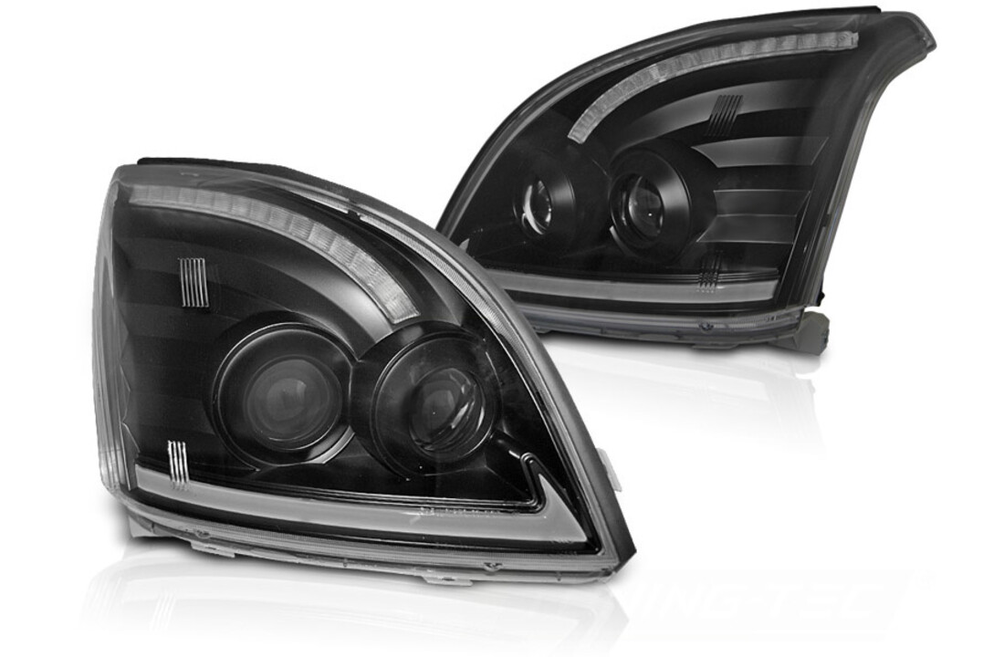 Koplampen met parkeerlicht geschikt voor Toyota Land Cruiser 120 03-09 zwart