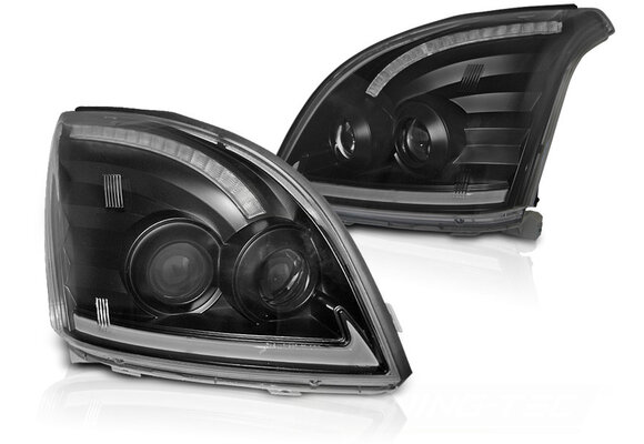 Koplampen met parkeerlicht geschikt voor Toyota Land Cruiser 120 03-09 zwart