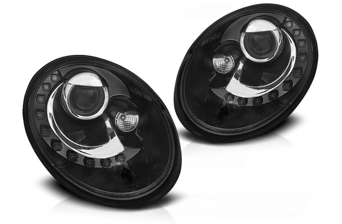 Koplampen met parkeerlicht geschikt voor VW New Beetle 06-12 zwart