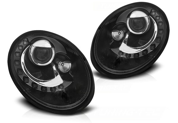 Koplampen met parkeerlicht geschikt voor VW New Beetle 06-12 zwart