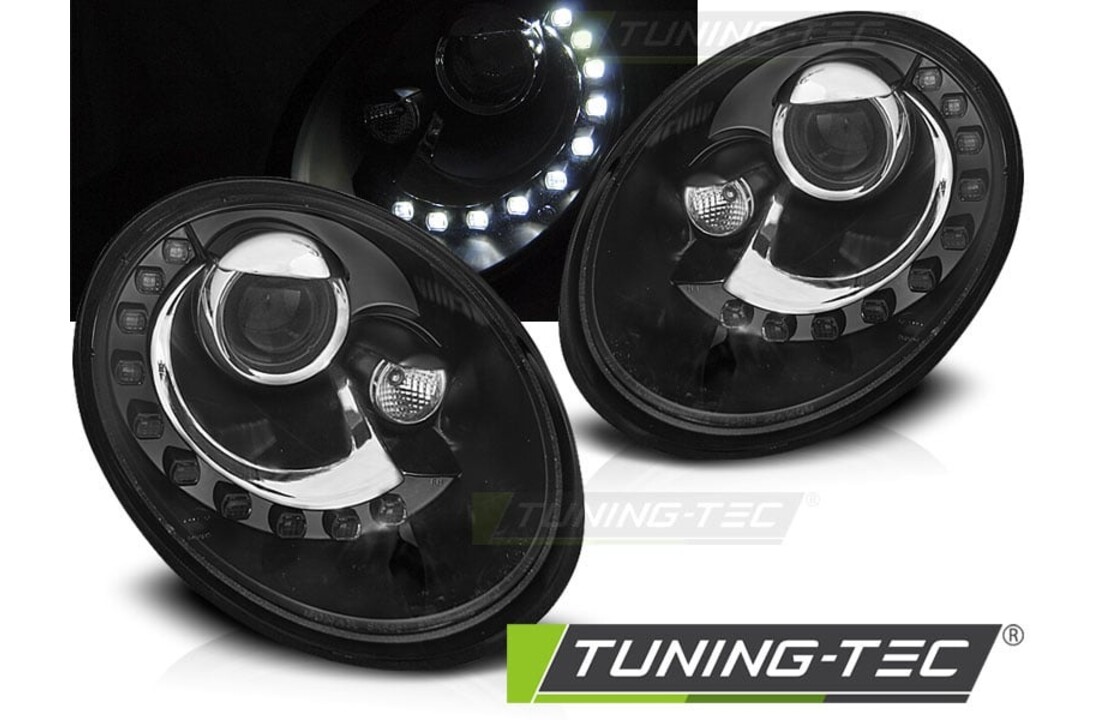 Koplampen met parkeerlicht geschikt voor VW New Beetle 06-12 zwart