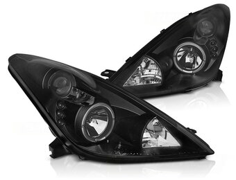 Koplampen dual halo rims geschikt voor Toyota Celica T230 99-05 Angel Eyes zwart