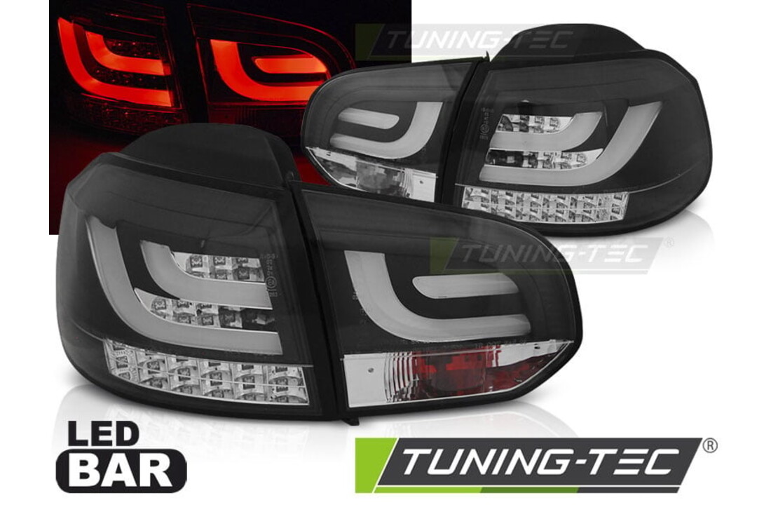 Achterlichten geschikt voor VW Golf 6 10.08-12 zwart