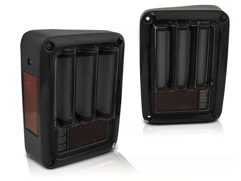 Achterlichten geschikt voor Chrysler Jeep Wrangler JK 07-18 smoke zwart