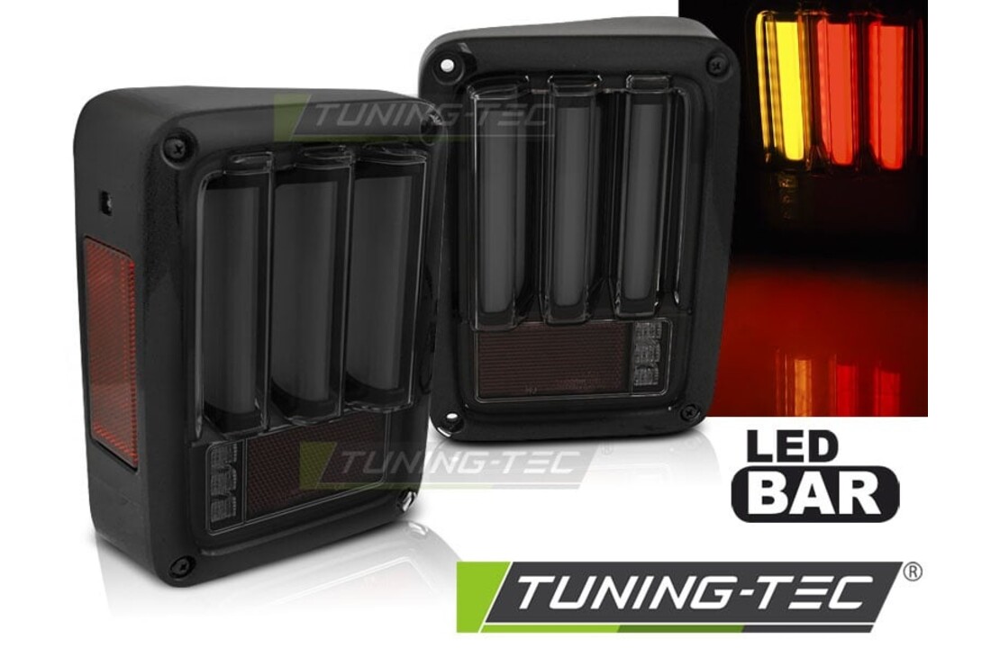 Achterlichten geschikt voor Chrysler Jeep Wrangler JK 07-18 smoke zwart