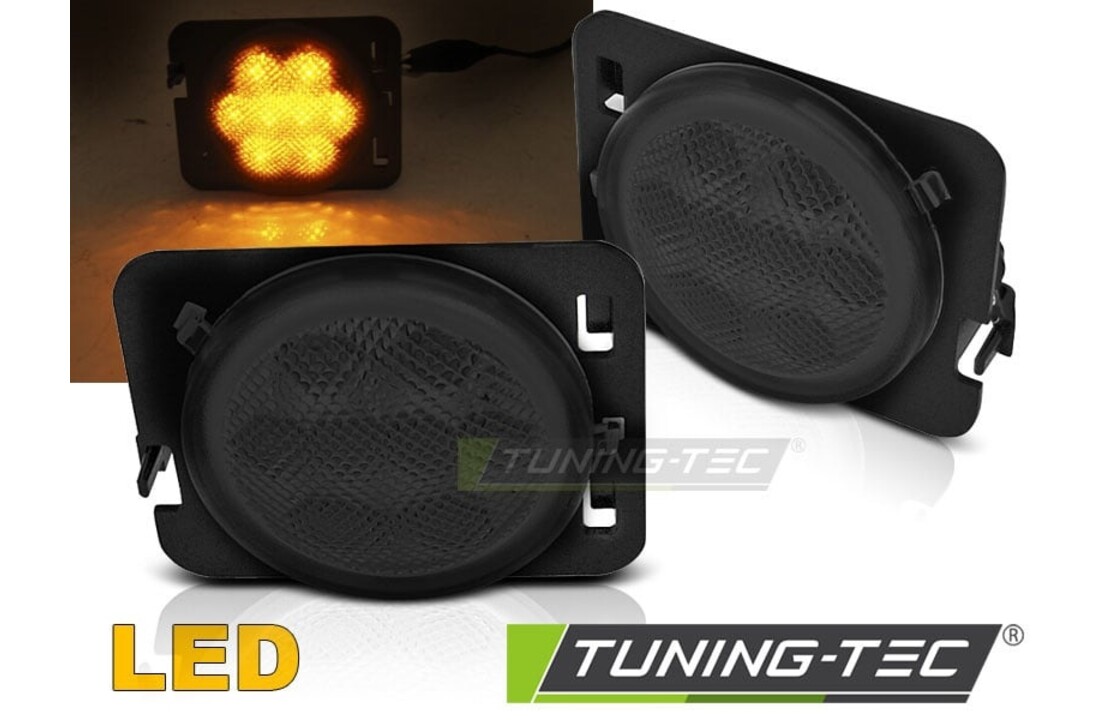 Zijkant knipperlichten geschikt voor Chrysler Jeep Wrangler JK 07-18 LED smoke