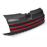 Grill geschikt voor VW T6 15-19 - rood zwart