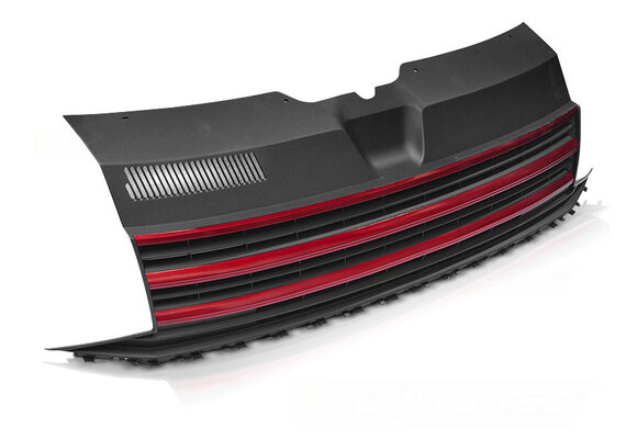 Grill geschikt voor VW T6 15-19 - rood zwart