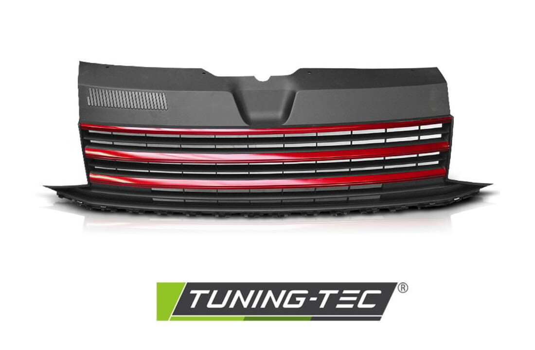 Grill geschikt voor VW T6 15-19 - rood zwart