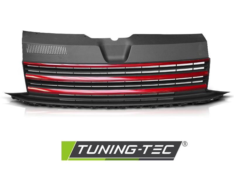 Grill geschikt voor VW T6 15-19 - rood zwart
