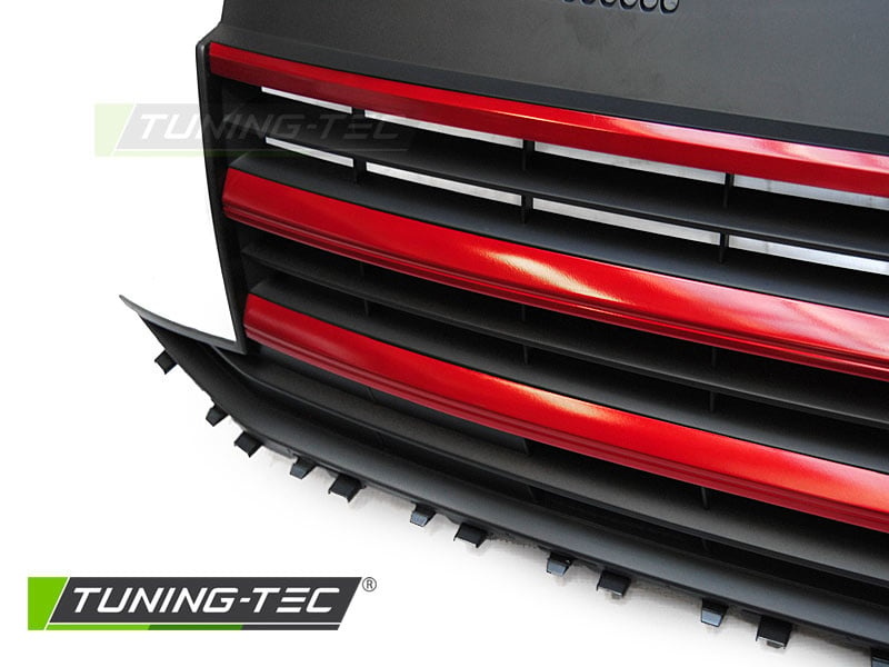 Grill geschikt voor VW T6 15-19 - rood zwart