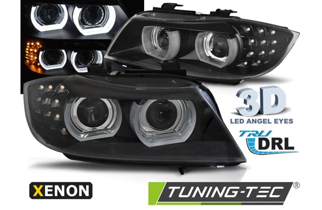 Koplampen Xenon geschikt voor BMW E90/E91 09-11 zwart