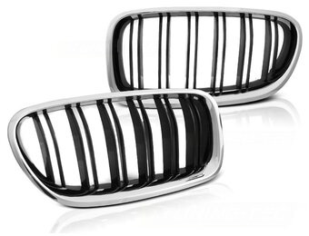 Grill geschikt voor BMW F10/F11 10-16 chroom glanzend zwart sport optieek