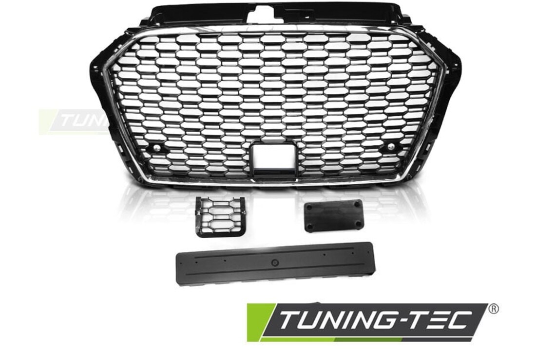 Grill AUDI A3 (8V) 17- RS3 STIJL CHROOM ZWART