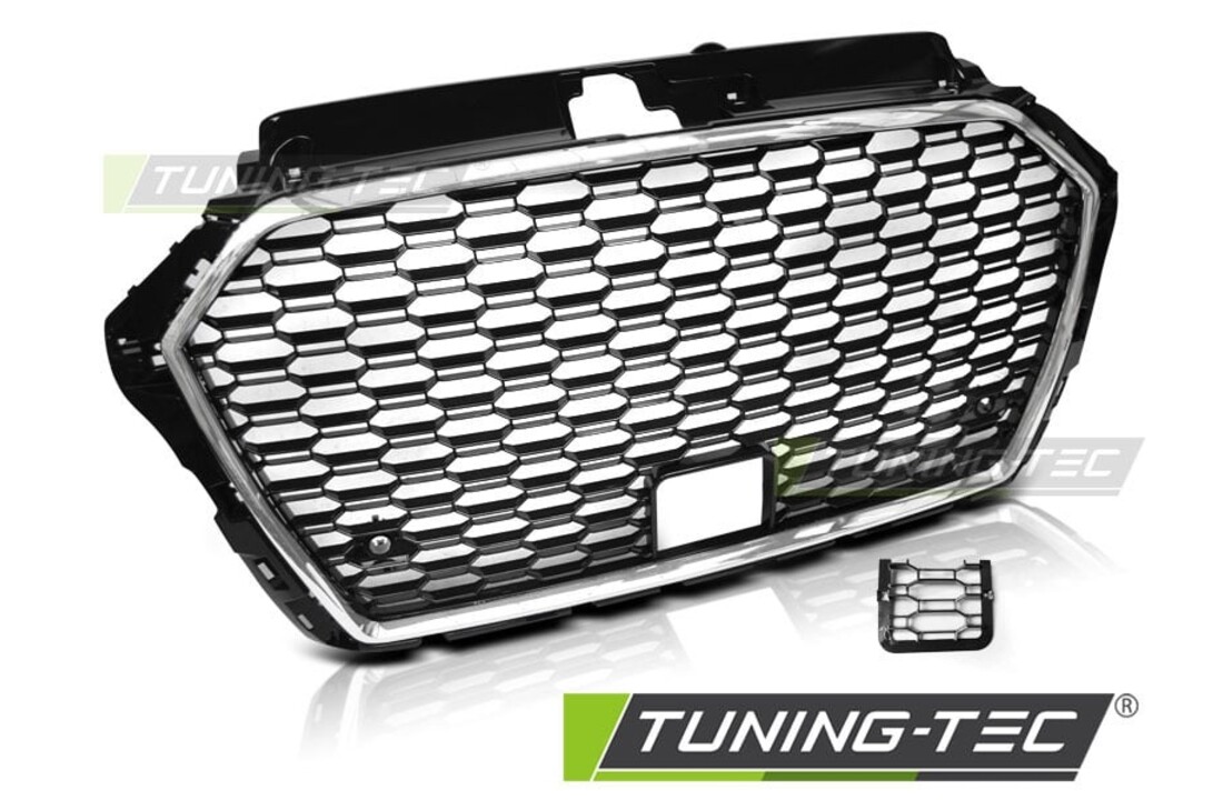 Grill AUDI A3 (8V) 17- RS3 STIJL CHROOM ZWART