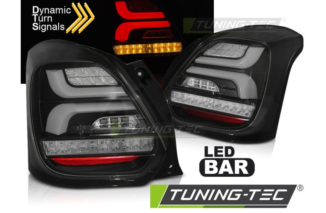 Achterlichten geschikt voor Suzuki Swift VI 17- zwart LED seq