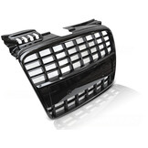 Grill geschikt voor AUDI A4 B7 04-08 S8 LOOK GLANZEND ZWART