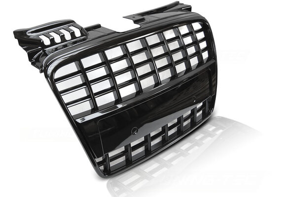 Grill geschikt voor AUDI A4 B7 04-08 S8 LOOK GLANZEND ZWART